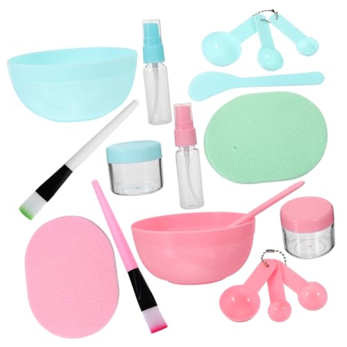 FOMIYES 18pc Diy Facial Mask Bowl Set 2 Sets 9pcs Each Face Mask Bowl Spoon Stick for Skin Care