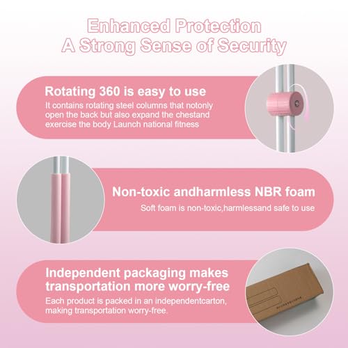 Puasok Yoga Stange Haltungskorrektur,Anti-Buckel Yogastick,Gymnastikstab mit Edelstahlkern Schaumstoff,Yoga Kreuzstab für Rücken Nacken,Für Hause Ganzkörpertraining,Fitnessstudio,Stretch,Sculpt