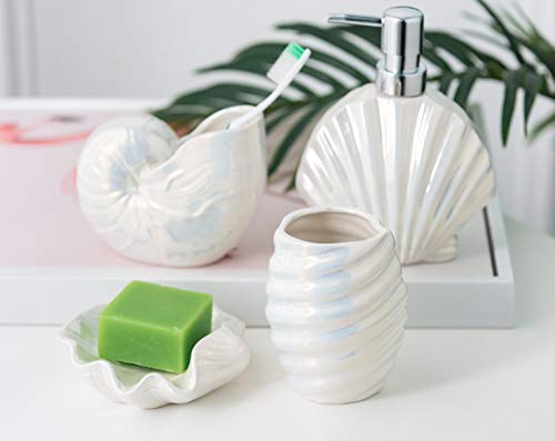 Wodlo - Seashore Bathroom Accessories Set - Complete Bath Accessory Sets Includes Soap Dispenser, Toothbrush Holder, Tumbler, Soap Dish, - Image 8