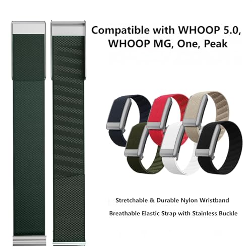 Image of Nylon Wristband Suitable for Whoop 5.0 /MG | Stretch Sports Loop Strap with Metal Frame Connector