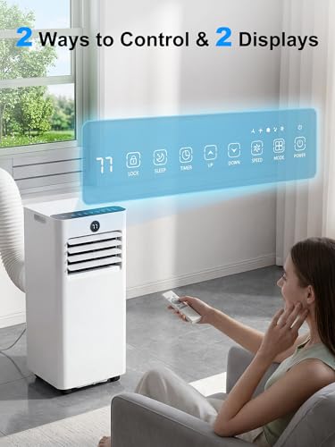 Image of MEPTY 10000BTU Portable Air Conditioners, Portable AC Unit with Dehumidifier, Sleep Mode, 24H Timer, Cools Room up to 450 sq.ft, Room Air Conditioners with Self-evaporation System for Bedroom
