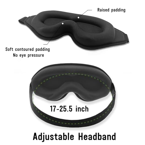Lewis N. Clark Contoured Eye Mask + Sleep Aid to Block Light for Travel Hotel, Airport, Insomnia + Headache Relief with Adjustable Straps image 5