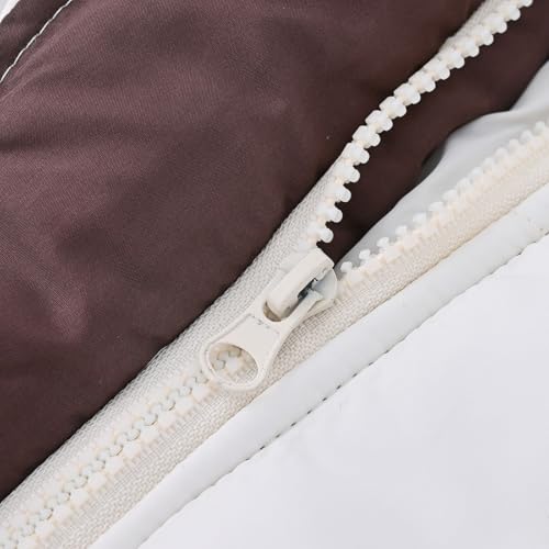 Little Girl Coat Winter Puffer Jacket Waterproof Parka Snow Outwear,Kids Floral Print Thick Hooded Windproof Coat (White, 5-6 Years)4