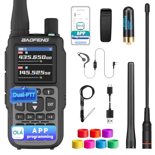 Image of BAOFENG UV-5R MINI-5 Two Way Radio NOAA Weather Radio Dual PTT 999CH Survival Radio APP Programming Copy Frequency Ham Radio 2200mAh