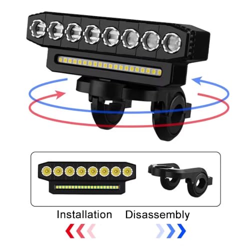Timbre para bicicleta con bocina súper fuerte y luz frontal de seguridad 7