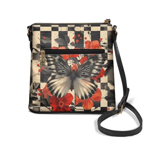 Leather Crossbody Purse for Women Satchel Handbag Purse Shoulder Bag with Adjustable Strap Multi Pockets2