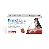 NexGard® (afoxolaner) Flea and Tick Protection for Dogs Oral Soft Beef Flavored Chewables, 60.1 to 121 lbs (Red Box) 1 Chew (1 Month Supply)