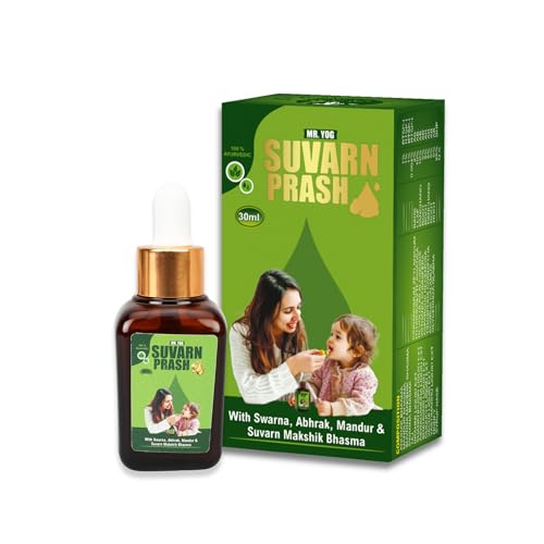 Image of MR. YOG Suvarna Prash Drops Ayurvedic Liquid - 30ml | Herbal Supplement for Natural Healthy Growth & Immunity Boosting for Kids 0-16 Years Old | Pack of 1
