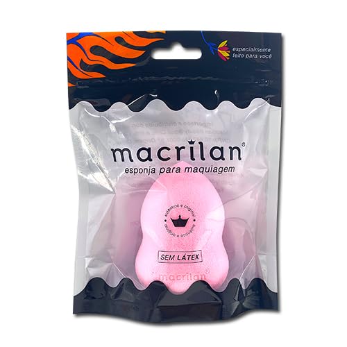 Esponja Ep08 Gota Para Maquiagem Macrilan - Rosa Claro, Macrilan - Sem Latex