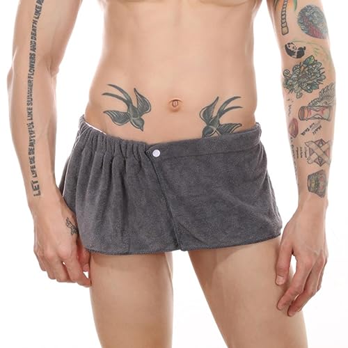 CHOUBAGUAI Toalla de baño para Hombre Magic Yukata Suave Transpirable natación Playa Yukata Deportes Gimnasio Adulto Albornoz usable-gris-10.62 x 55.11 Pulgadas