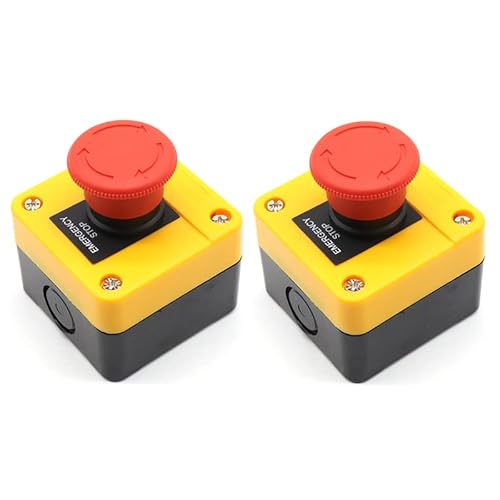 Caja de interruptor de parada de emergencia, caja de interruptor de seta roja, botón de interruptor de parada de emergencia para máquinas CNC, máquinas de impresión, máquinas textiles, cajas de