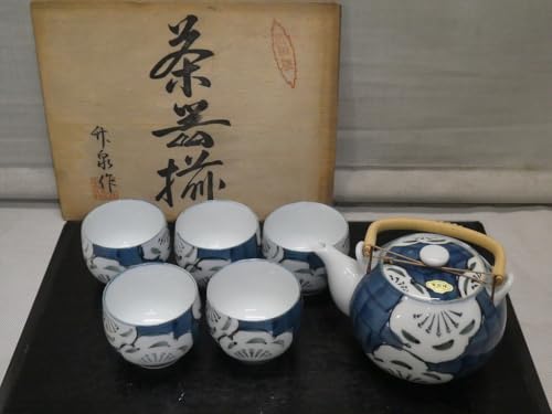 ●有田焼 〇泉造 花ごろも 茶器揃え 急須 湯呑 5客 煎茶器 汲出し 茶道具 梅模様 竹泉?其泉?● D