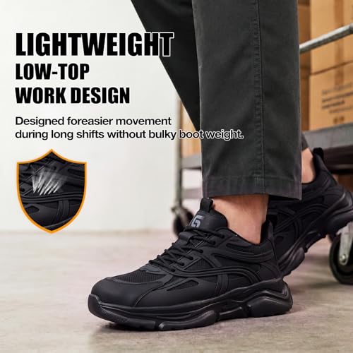Image of Steel Toe Shoes for Men Lightweight Low Top Safety Work Shoes Breathable Work Shoes for Warehouse Factory