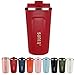 Price comparison product image SUNTQ Reusable Coffee Cups Travel - Coffee Travel Mug with Leakproof Lid Stainless Steel Coffee Travel Cup (Red, 18oz/510ml)