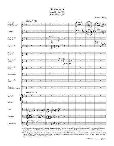 Symphonie Nr. 9 e-Moll op. 95 "Aus der neuen Welt". Studienpartitur, Urtextausgabe. BÄRENREITER URTEXT – vue 2
