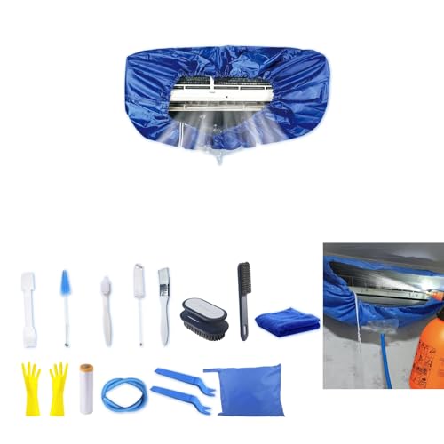 ZSPLIT-MAIR Mini-Split-Reinigungsbeutel, 16-teiliges Mini-Split-Reinigungsset, Reinigungshülle für Split-Klimaanlagen (dunkelblau, mittelgroß)