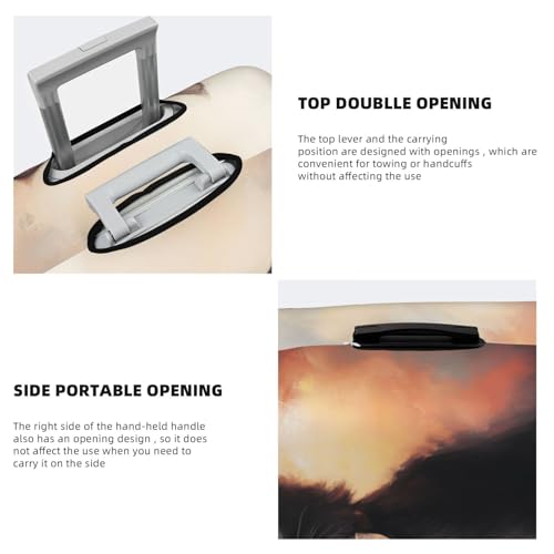 Dreamy Cat Standing Upright Elastic Travel Luggage Covers Dustproof Scratch-Resistant Suitcase Protector Fit 22-24 Inch3