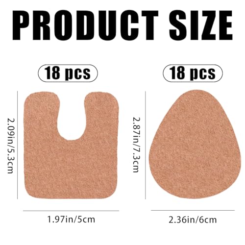 Image of 36 PCS U Shaped Felt Callus Cushions, Thick Oval Shape Adhesive Foot Pads Pain Relief Keep Protecting Calluses from Rubbing on Shoes Corn Pads Sticky for Feet