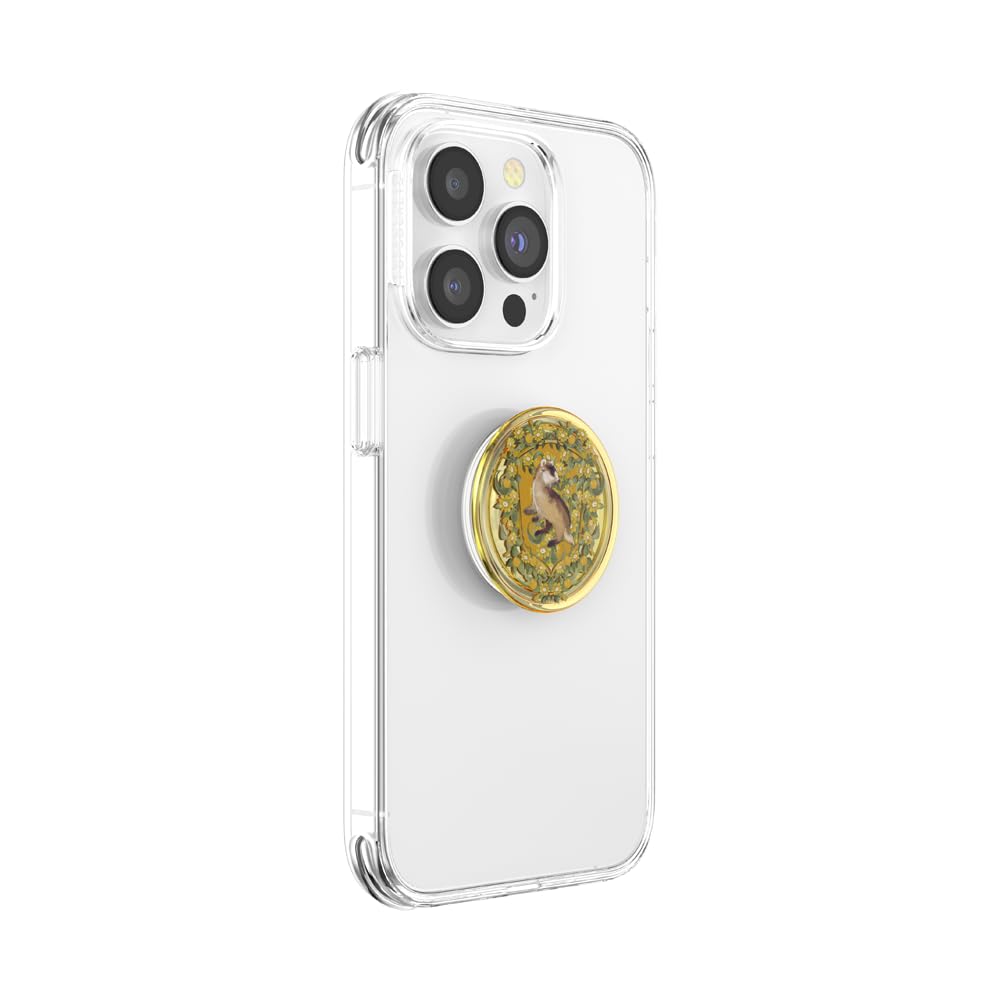 PopSockets: PopGrip - Rozszerzany stojak i uchwyt z wymiennym blatem do smartfonów i tabletów, urodziny Harry'ego Pottera - Hufflepuff kwiatowy herb