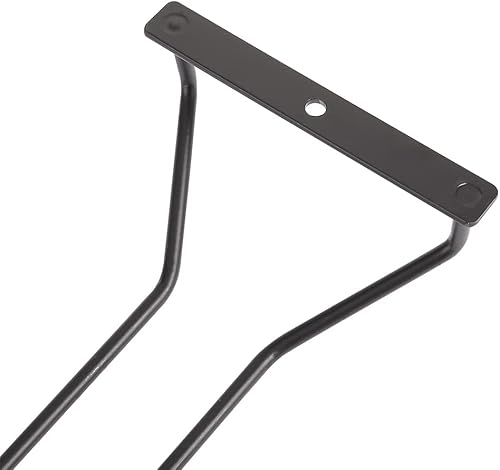 Miniatura 5 de Estante para copas de vino negro de 9.6 in, soporte para copas de vino debajo del gabinete, estante para copas de vino debajo del estante, colgador