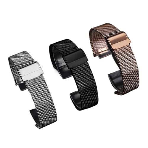 Correa de malla milanesa para reloj 20mm de acero inoxidable universal 2