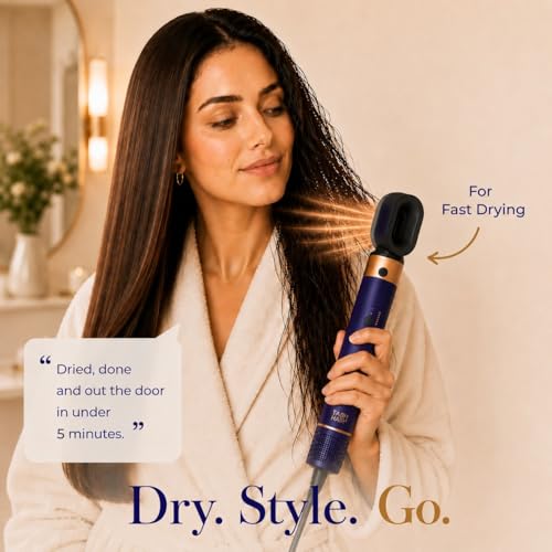 Image of Tash Hair 4 in 1 AirStyler- Auto Wrap Curlers, Volumizing Brush & Blow Dryer | 50% Less Heat Damage, 1200 Watts, 3 Heat Modes, 360 Airflow, Ionic Technology- All in One Styler (1 Year Warranty)