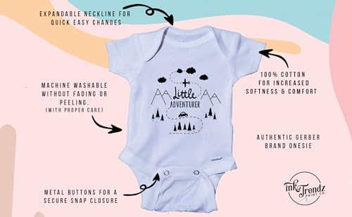 Ink Trendz Little Adventurer Outdoorsy Hiking National Parks Cute Outdoors Unisex Bodysuit Onesie3
