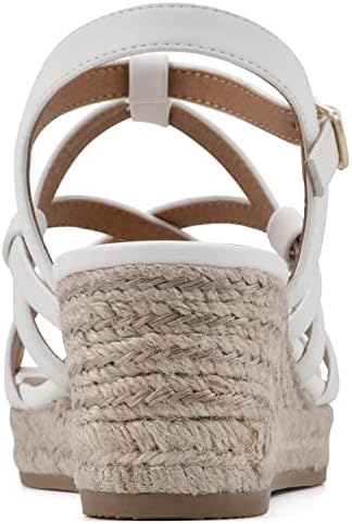 WHITE MOUNTAIN Women's Swayze Platform Sandal, White/Burn/Smooth, 8.5 M | Image 4