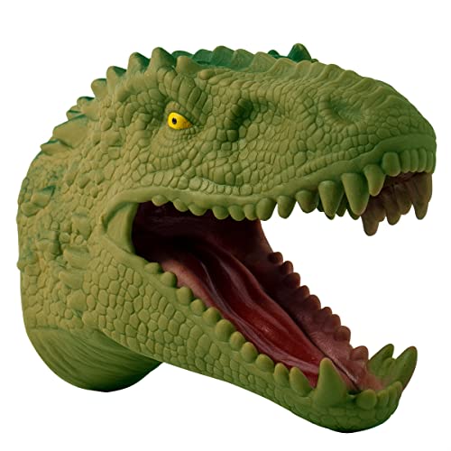 Fantoche de Mão Dinossauro Luva Cabeça Tiranossauro Rex Infantil T-rex Tyrannosaurus Verde