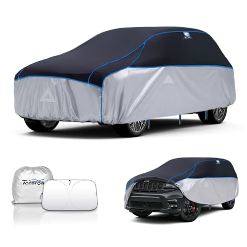 TSB 3 Hail Protector Car Cover for SUV(Length:Length:191'-201')+Gift Windshield Sunshade, Multi-Layered EVA Hail Proof Car Cover, Padded Car Hail Protector Cover for Explorer, Telluride, Palisade,Pilot etc.