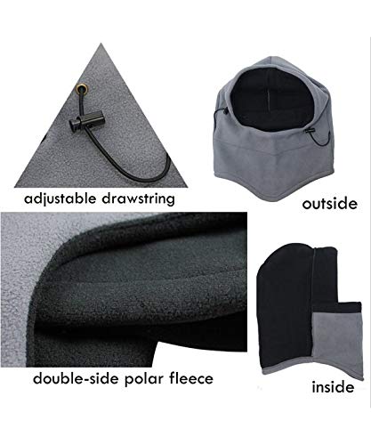 Devil Girl's & Women's 6-in-1 Multi-function Thermal Fleece Balaclava Hood Police Swat Ski Bike Wind Stopper Face Mask (Grey)-(Pack of 01) 2
