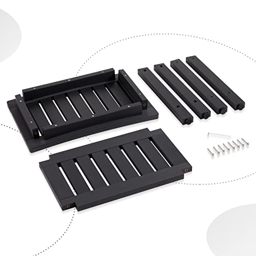 Psilvam-Poly-Lumber-Shower-Bench-Shower-Stool-with-Storage-Shelf-Shower-Benches-for-Inside-Shower-Water-Resistant-Non-Slip-Design-Shower-Chair-Seat-for-Bathroom-Living-Room-Black