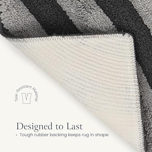 Image of Super Soft Microfiber 2800 GSM Bathroom Mat - Anti Skid, Quick Dry, Water Absorbent, Machine Washable - Floor Mat for Bedroom, Living Room, Doormat for Home (38 x 58 cm), Grey