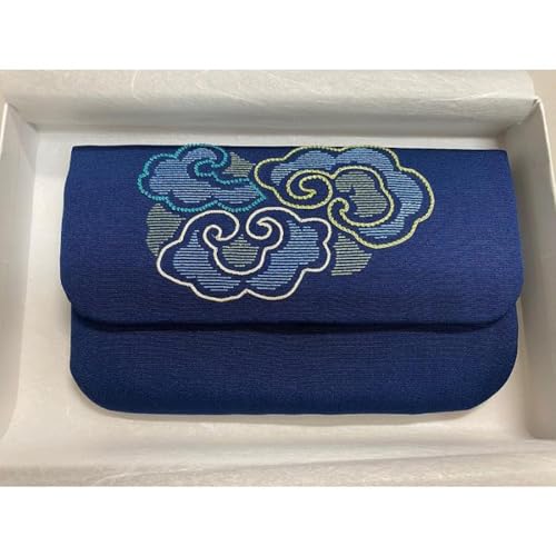 [加賀繍](紺色)数珠入れ「雲彩」