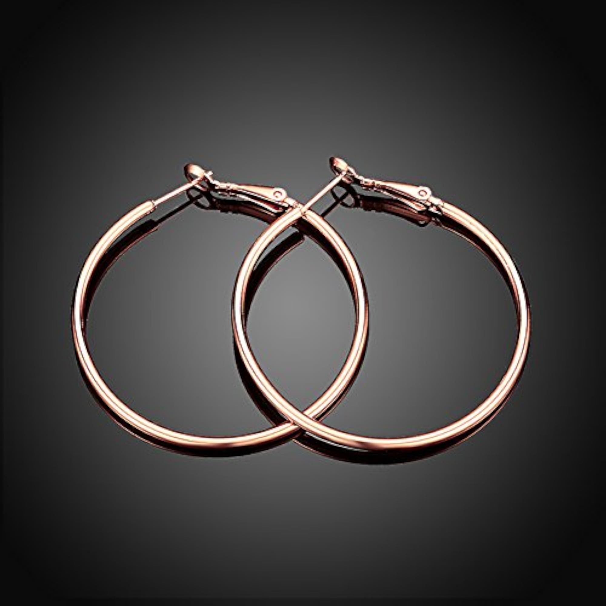 Women's 18K Gold Plated Rounded Hoop Earrings