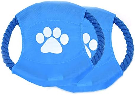 ZoyPet Dog Toys Flying Disc Rope Toy Chew Toys 2 Pack for Dogs Flying Discs Training Cotton Rope-Dog Toy Pack Set DT1-2P Footprint