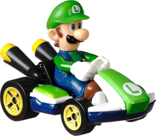 DieCast Modell LUIGI Version STANDARD KART von SUPER MARIO KART – Maßstab 1:64, Länge 5cm (HW GLP37)