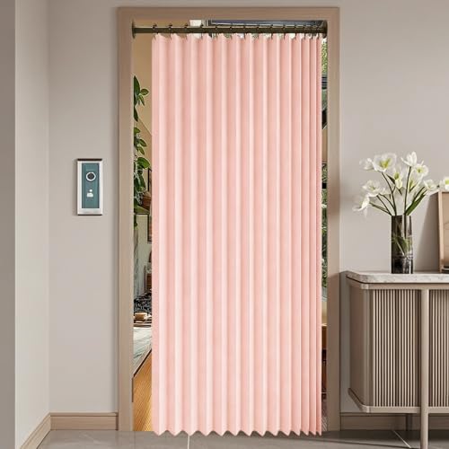 Rideau de Porte Isolant à Oeillets Rose Haute Performance - 2