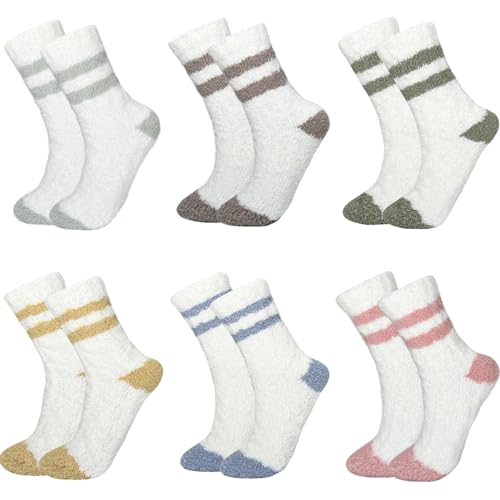 Image of Womens Fuzzy Socks, Cozy Fluffy Slipper Sock, Soft Winter Plush Socks Comfy Home Sleep Xmas Gift for Adults