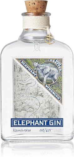 Elephant Gin Navy Strength – Alta Graduación, Ginebra Potente, Gin Intenso para Cócteles, 500 ml