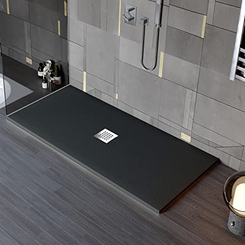 Piatto doccia in marmo resina CHIC Nero con foro