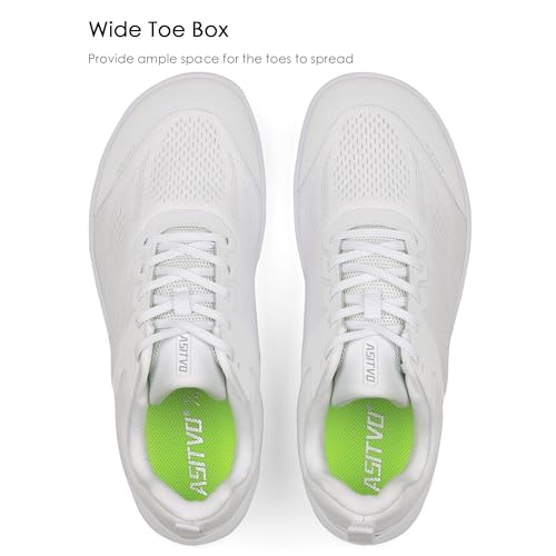 ASITVO Wide Barefoot Shoes Men Gym Zero Drop Sole Minimalist Cross Trainer Width Toe Box Size 9.5 Sneakers Grounding Walking Shoes White 43 by ASITVO - Used condition - Image 4