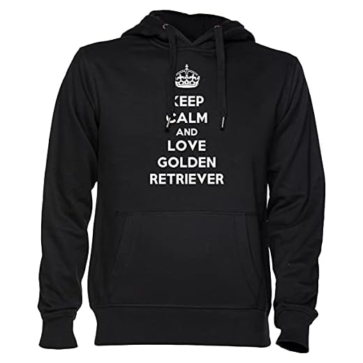 Keep Calm And Love Golden Retriever Svart Pullover Unisex Herr Kvinnor Storlek XXL Black Unisex Hoodie Size XXL