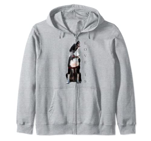 Border Collie Camisa Love Is Dog Mom Dad Pet Puppy Cute Tee Sudadera con Capucha