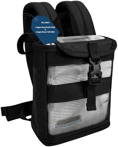 O2TOTES USA Backpack Custom Fit For Inogen One G4, Inogen Rove 4, OxyGo Fit; Ultra Lightweight, Mesh Panels, Zippered Bottom, Black, 1 Count (Pack of 1), Classic