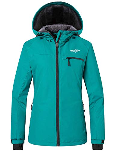 Wantdo Women's Hooded Mountain Snowboarding Jacket Winter Windbreaker Moonblue S