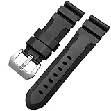 panerai strap review [Besonderes Merkmal] Hochwertiges Uhrenarmband, aus massivem Silikon, und kommt mit einer hohen Qualität gebürstet Schnalle. Die moderne Spange kann am Handgelenk halten stetig.