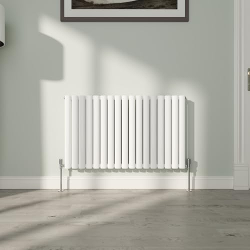 Radiateur ovale horizontal blanc 600x1003mm double panneau pour salon