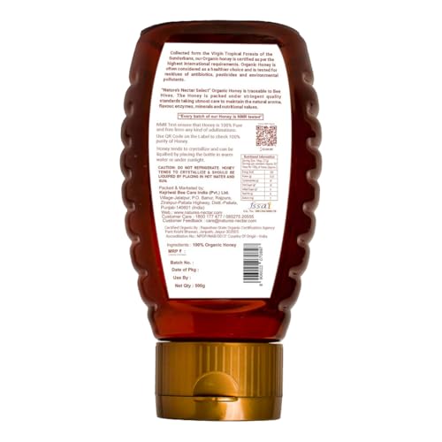 Image of Nature's Nectar Raw Organic Honey 500g Squeezy | 100% Pure NMR Tested | Raw and Unprocessed