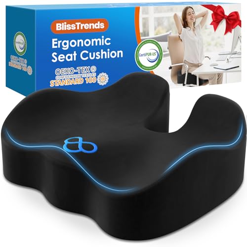 BlissTrends Seat Cushion,Thick Memory Foam Cushions for Office Chair, Car